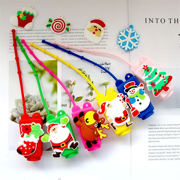 

30ml halloween christmas hand sanitizer silicone case gel cartoon makeup container cleanser liquid empty bottle fashion gift gwf1808