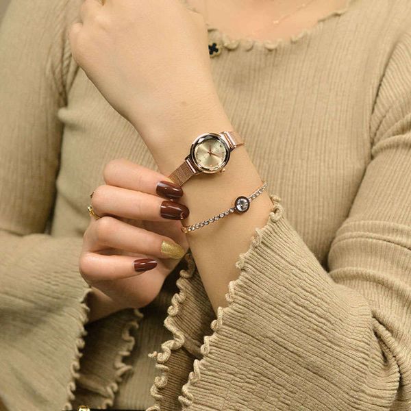 

quartz waterproof watch small watch fashion women's trend, Slivery;brown