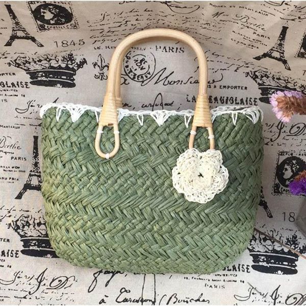 

ladies retro straw beach bag 2020 new fashion summer female flower rattan woven tote bag luxury handbags women bags designer