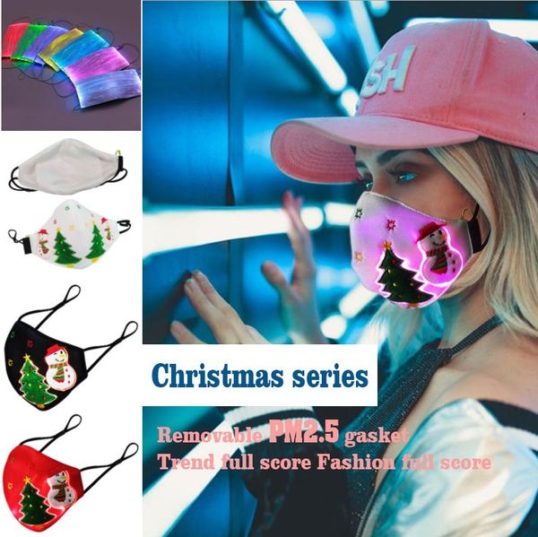 

christmas glowing mask with pm2.5 filter 7 colors led luminous masks for festival party masquerade rave mask halloween designer face mask
