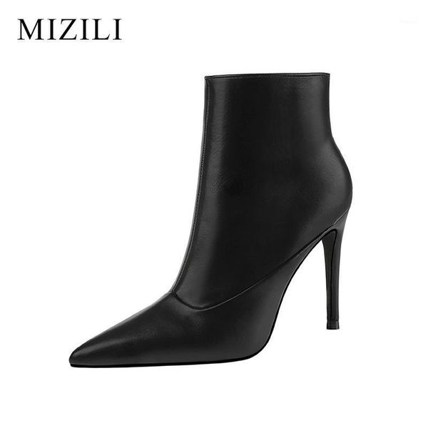 

2020 spring ankle sock boots black khaki beige winter warm shoes thin heels pointed toe lady strech booties casual zipper1