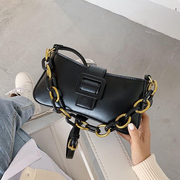 

vintage square chain armpit bag 2020 fashion new pu leather women's designer handbag travel shoulder messenger bag