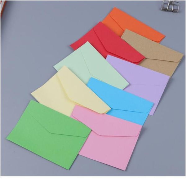 

100pcs/lot candy kraft paper 14 colors blank envelopes bank card envelopes greeting cards mini envelopes members jllusa