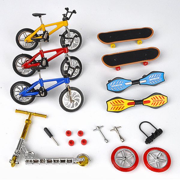 

new design custom complete 8 pcs finger skateboard finger bike finger toy for kid children gift