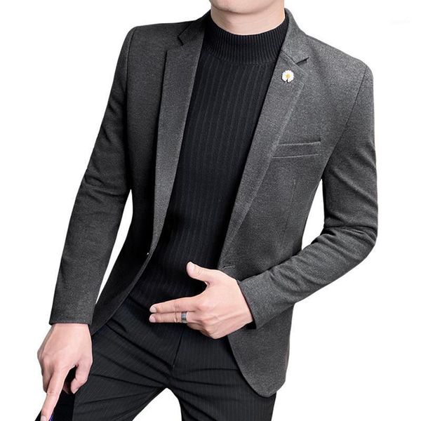 

autumn and winter woolen suit jacket men's short korean style self-cultivation trend handsome casual woolen suit jacket single1, White;black
