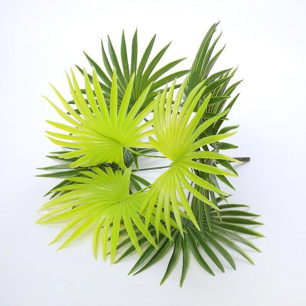 

simulation leaf artificial plant palm leaf fake plant decor plastic palm party hanging decoration for home wedding arch supplies1