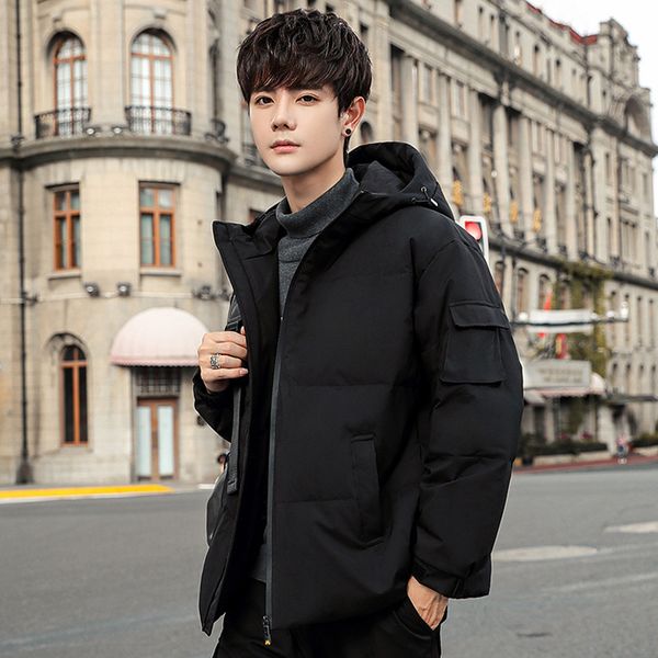 

silhouette down jacket 2020 new short trend handsome men's thickened coat fashion brand winter wear, Black;brown