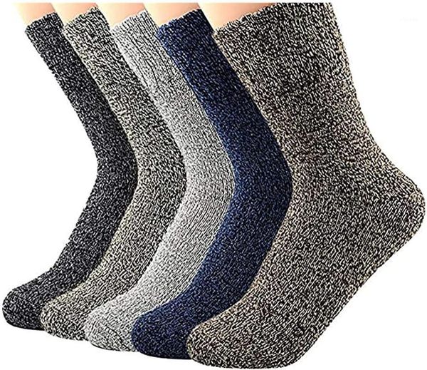 

la0411117 men's ankle socks vintage sports socks warm soft crew cut running thick wool1, Black