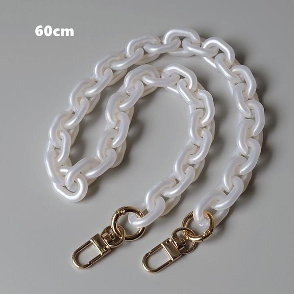 

luxury white shoulder bag strap detachable metal bag chain women resin chain decorative wrist strap accessories 35-120cm, Black