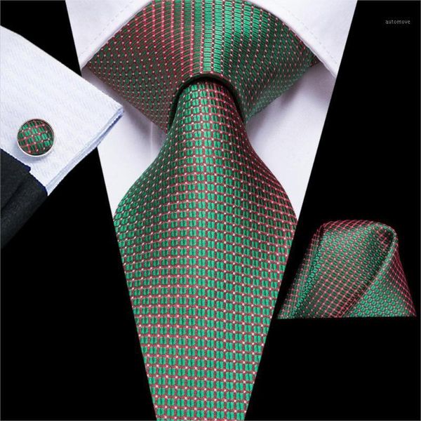 

c-3268 hi-tie dropshipping christmas ties for men fashion design red green plaid tie necktie hanky cufflinks set mens silk ties1, Black;gray