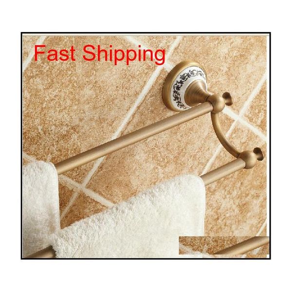 

classic antique brass bathroom towel holder dual towel bar qyljww sports2010