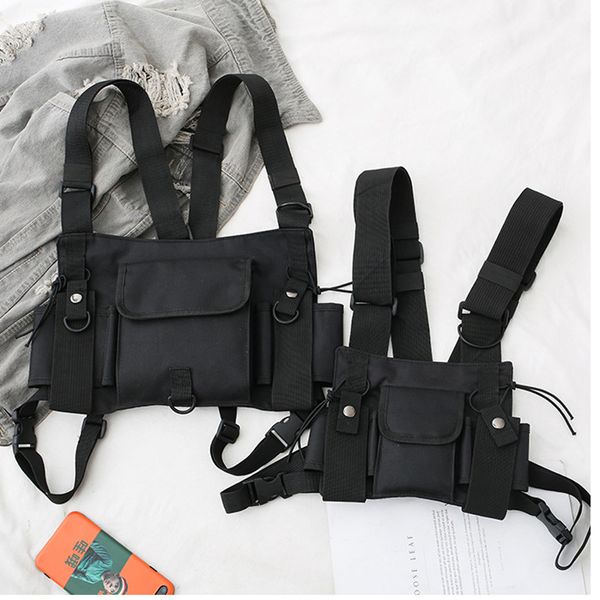 

functional tactical chest bag for men women fashion bullet hip hop vest streetwear bag waist pack airsoft cs chest rig bag gear t200521