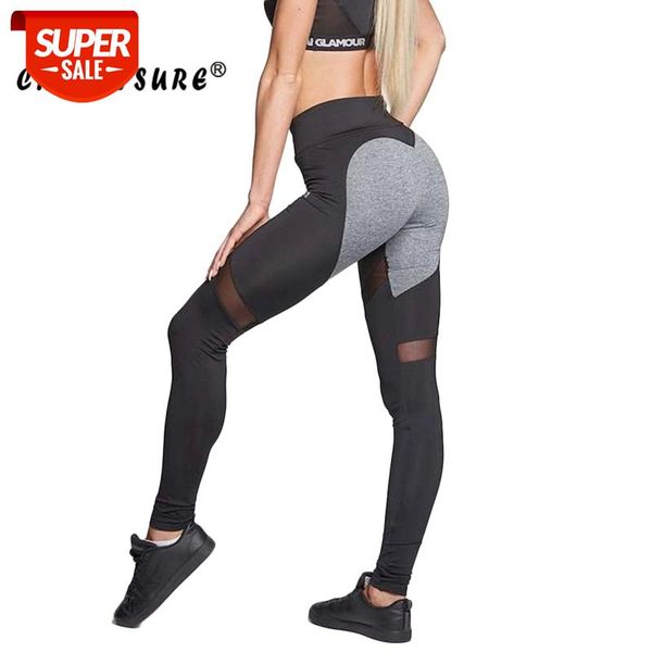 

chrleisure heart mesh leggings women polyester stitching trousers europe and the united states push up fitness female legging #ac9e, Black;white