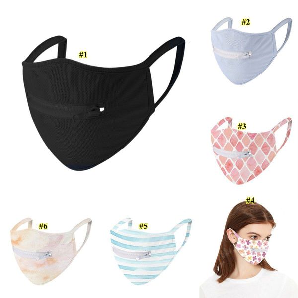 

fashion 6 design colors zipper face personality washable reusable protective masks dust-proof breathable cycling mask ow
