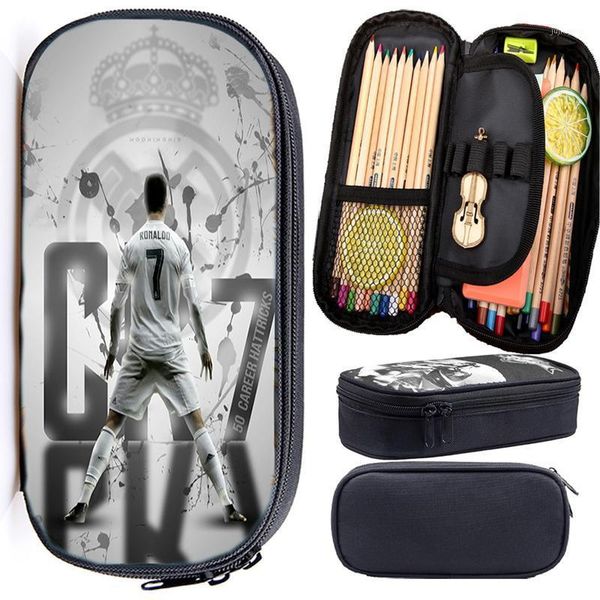 

cristiano ronaldo cr7 pencil case boys girls students case cute pencil holder fashion stationery bag footballs sport boys gift1