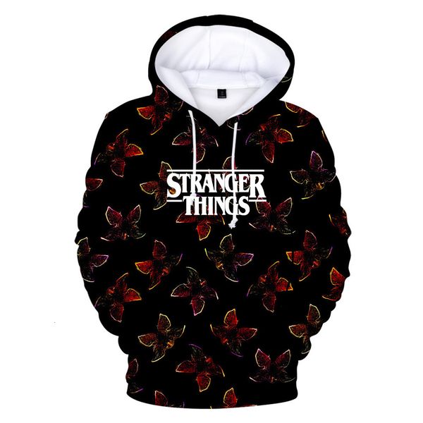 

season 3 stranger things 3d printed oversized women men hoodies sweatshirt fashion streetwear hip hop pullover hooded tracksuits, Black