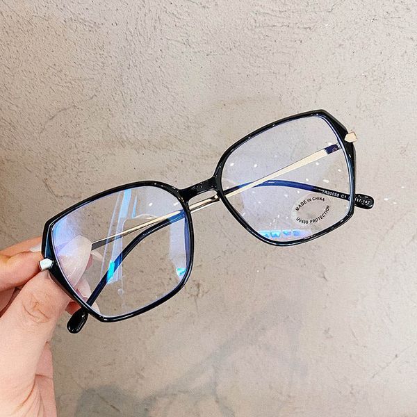 

new arrival fashion hexagon design tr90 optical frame with full metal arms beautiful women glasses wholesale