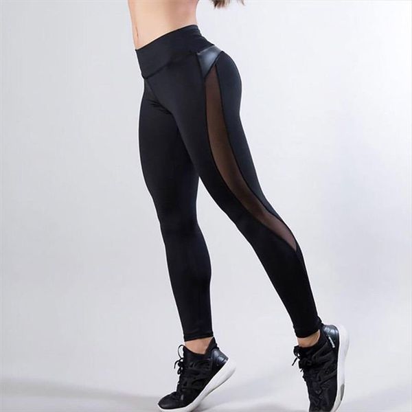 

fashion casual slim patchwork womens butt lift pants hip push up leggings fitness workout stretch clothes, Black