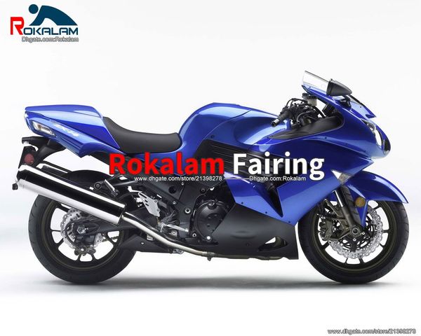 Per Kawasaki Ninja ZX14R 2006 2007 2008 ZX 14R 2009 2010 2011 Kit carene blu profondo Carenatura rossa nera (stampaggio ad iniezione)