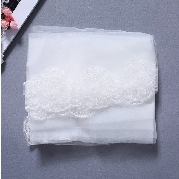 

1.5m long veil lace appliqued cathedral length appliqued white ivory wedding veil bride veils bridal hair with comb new arrival, Black