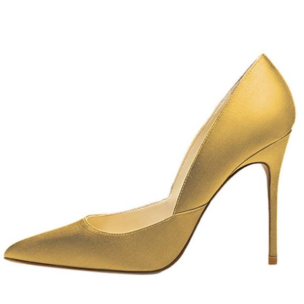 

big size luxury red wedding high heels shoes thin satin female pumps pointed toe spring elegant pump women shoes d045a, Black