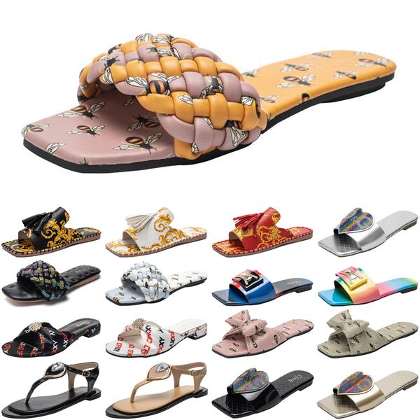 

luxury women slides slippers womens fashion sandals black white slide slipper flat flip flops size 37-42