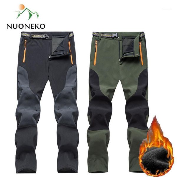 

winter mens pants outdoor waterproof hikingtrousers climbing skiing thick warm windproof male pm481, Black;green