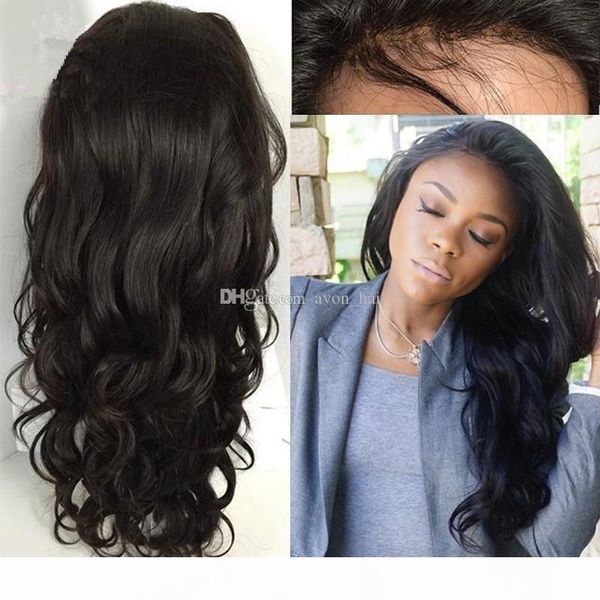 

бразильская человеческих волос silk top парики шнурка объемной волны glueless полные парики шнурка с 4x4 silk base с ребенком волос для черн, Black;brown