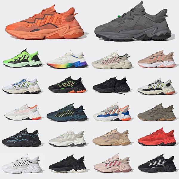 

men women ozweego casual shoes neon green era pack pride bold orange black bright cyan mens womens sports sneaker fashion trainer