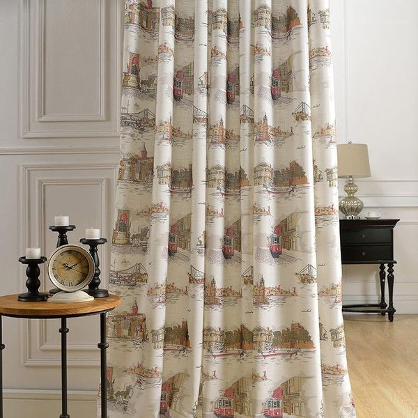 

city holiday bamboo printing shade curtains for living dining room bedroom.1