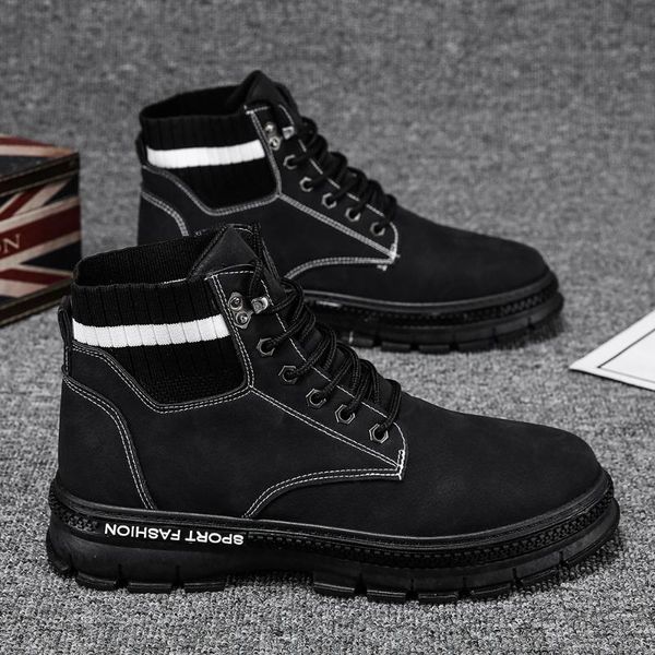 

new martin boots men's shoes casual shoes men's fall snow jogging, Black