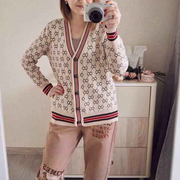 

2021 autumn winter women sweater with buttons long sleeve stripedknitted cardigan 3 4 sleeve ladies arrival oversize warm sweaters, White;black