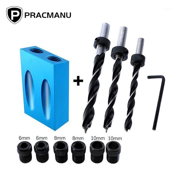 

pracmanu 14pcs pocket hole jig kit angle drill guide woodwoorking tool hole puncher locator jig drill bit carpentry tools1