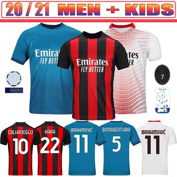 

20 21 ac jersey milan ibrahimovic tonali rebic romagnoli alhanoglu s.castillejo camicie da football pants men kids jerseys, Black;yellow