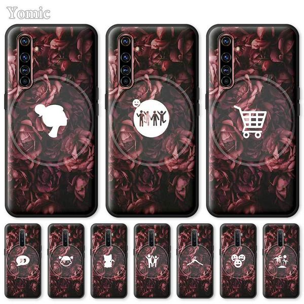 

home screen background flower case for realme 6i 6s x2 5 6 7 x7 x50 pro 5g c11 c3 xt 7i tpu black soft mobile phone bags cover