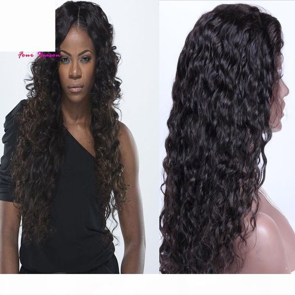 

glueless full lace wig mongolian hair full lace human hair wigs for black women lace front wig with baby hair natural hailine, Black;brown