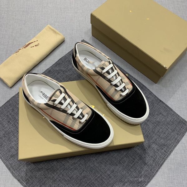 

men's classic casual canvas shoes selected leather and suedesneakers comfortable luxury leisure shoes, Black