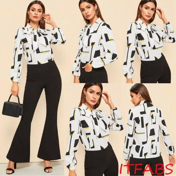 

yoga outfits women elegant printed long sleeve blouse baggy bowknot shirt sport female loose fitness shirts1, White;red