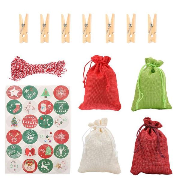 

24pcs set гуди сумки высокого качества очаровательные портативный рождество drawstring сумки конфеты мешок гуди мешки для подарков гуди cand