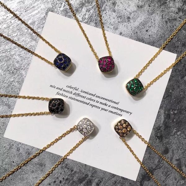 

2020 designer fashion brand candy stone pendant necklace for women luxury rose gold 585 jewelry mix your own style bijoux, Silver