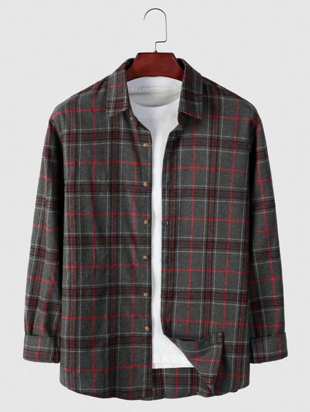

men plaid button through shirt without tee 39cx#, White;black