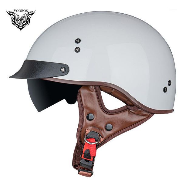 

vcoros f-02 vintage motorcycle helmet open face retro casco moto half face scooter capacete moto dot approved casque1