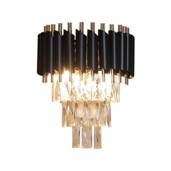 

wall lamp modern crystal light black color clear bracket luxurious sconces for bedroom living room
