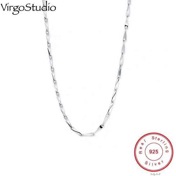 

exquisite 925 sterling silver twisted style necklace, pure chain without pendant, three colors,not fade