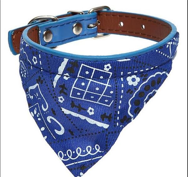 

wholesale-adjustable dog cat pet puppy bandana scarf floral print pet pu collar neckerchief pet supplie sqcelp new_dhbest