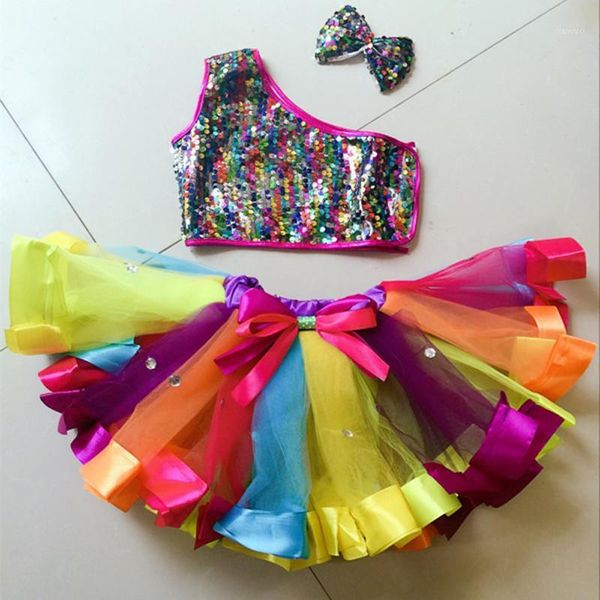 

multicolor kid dance stage costume for girls modern kids jazz dance costumes sequin clothes for salsa contemporary costume1, Black;red