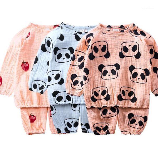 

clothing sets baby girl clothes pit striped cotton linen toddler kids girls boys cartoon pajamas pants set neonata costume1, White