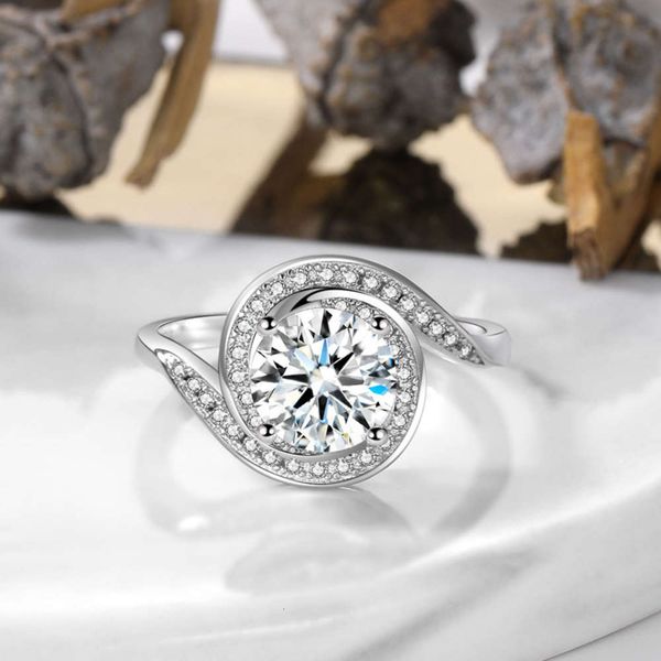 

luxurys designers fashion jz433 innovative vortex storm simulation diamond ring 1.5 c dazzling live white copper color ring, Silver