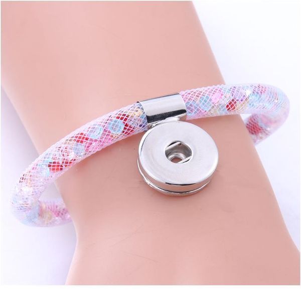 

2019 new snap jewelry magnet buckle bracelet crystal broken drill snap bracelet for women fit 18mm snap button bbyvfl, Golden;silver