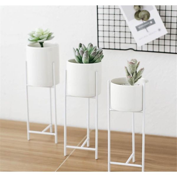 

ins pot flower vase minimalist ceramic water pot green planter set metal candle hold jllyvt lajiaoyard